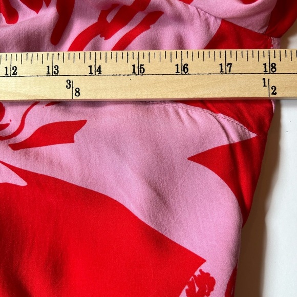 Bardot Dariela Star Lily Red Pink Long Sleeve Off Shoulder Mini Dress Size 10 - Picture 13 of 13
